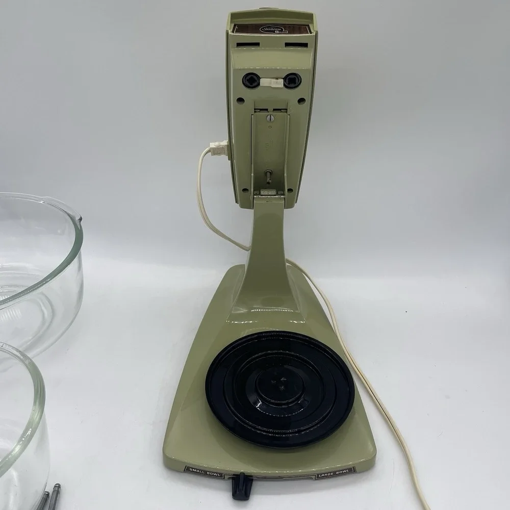 VTG Sunbeam Vista Mixmaster Mixer Stand/Hand VEM-M Green 2 Glasbake Bowls Manual